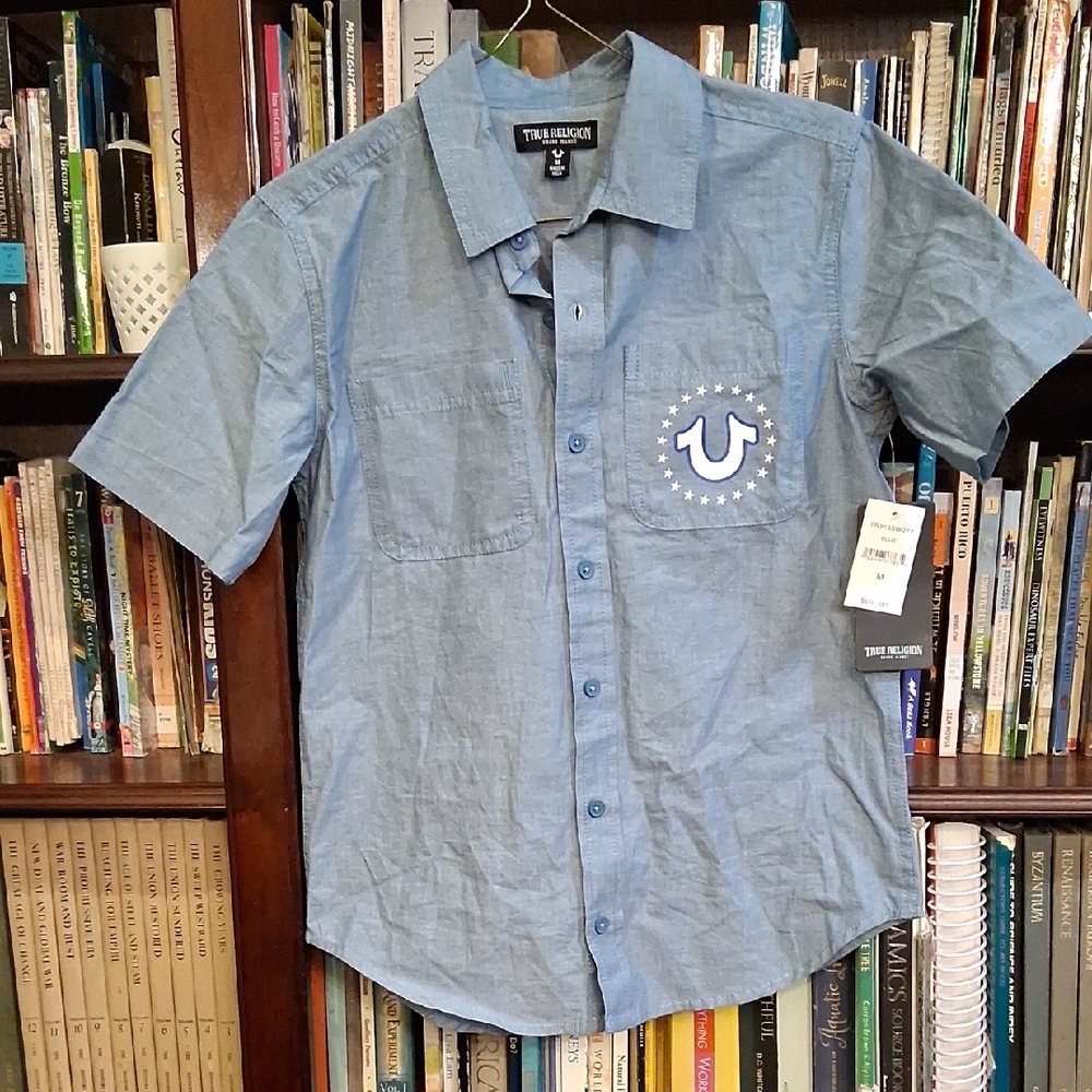 True Religion Blue Button-Down Shirt